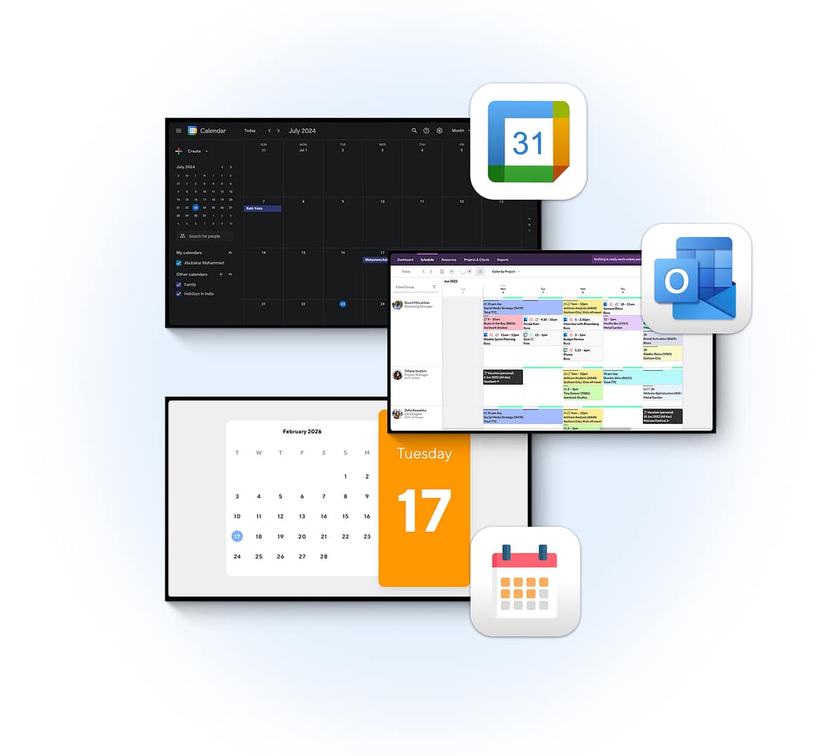 Digital calendar wall