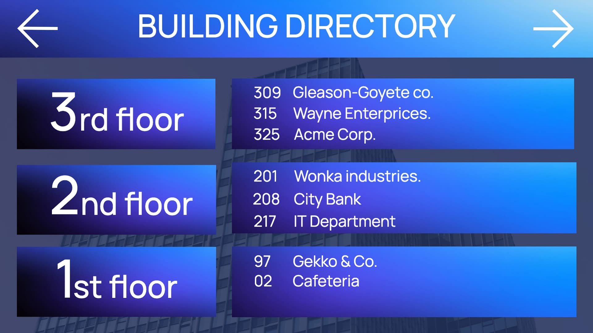 Digital Directory | Interactive Building Directory Screens