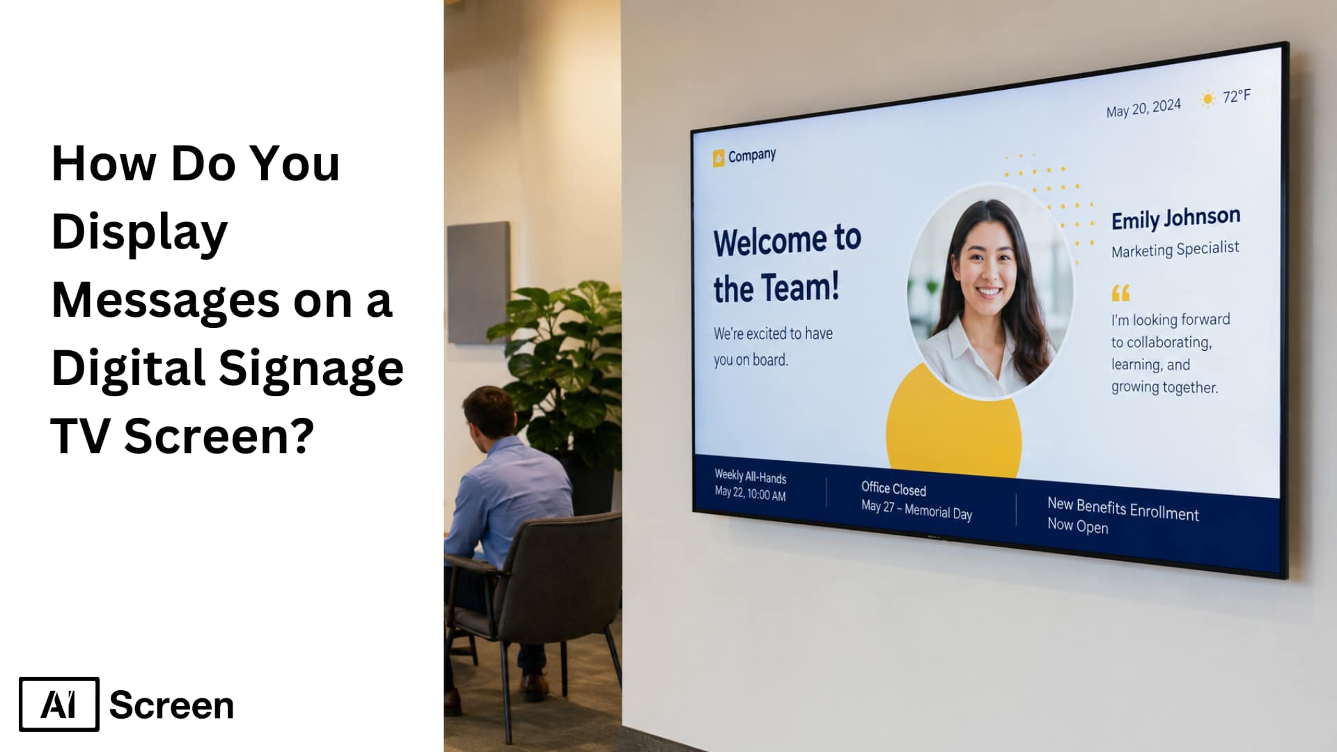 Show Message In Screen Example How Do You Display Messages on a Digital Signage TV Screen?
