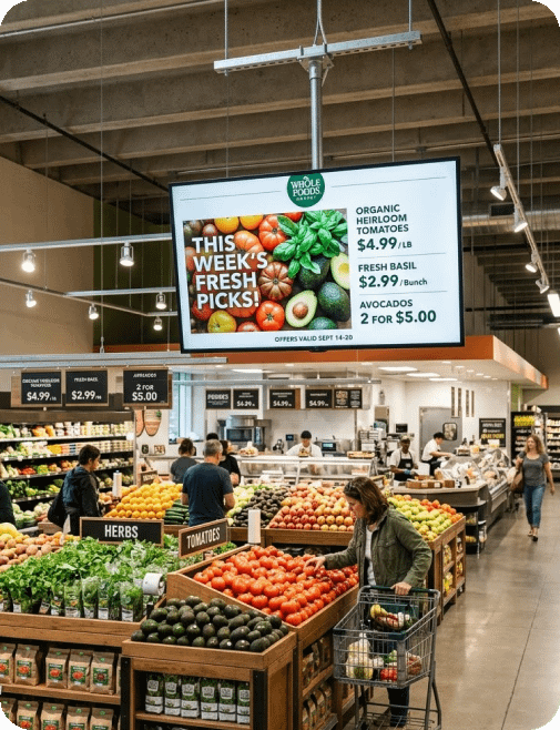 Digital Signage for Grocery Store & Supermarket