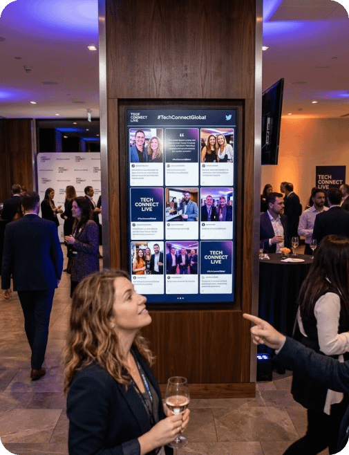 Social media boards digital signage