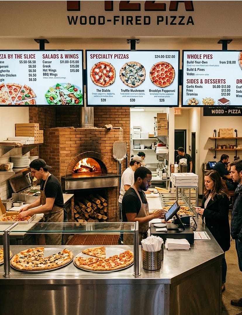 Digital Menu Boards for Pizza Shops