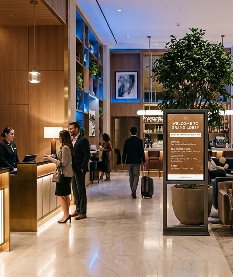 Digital signage for hospitality