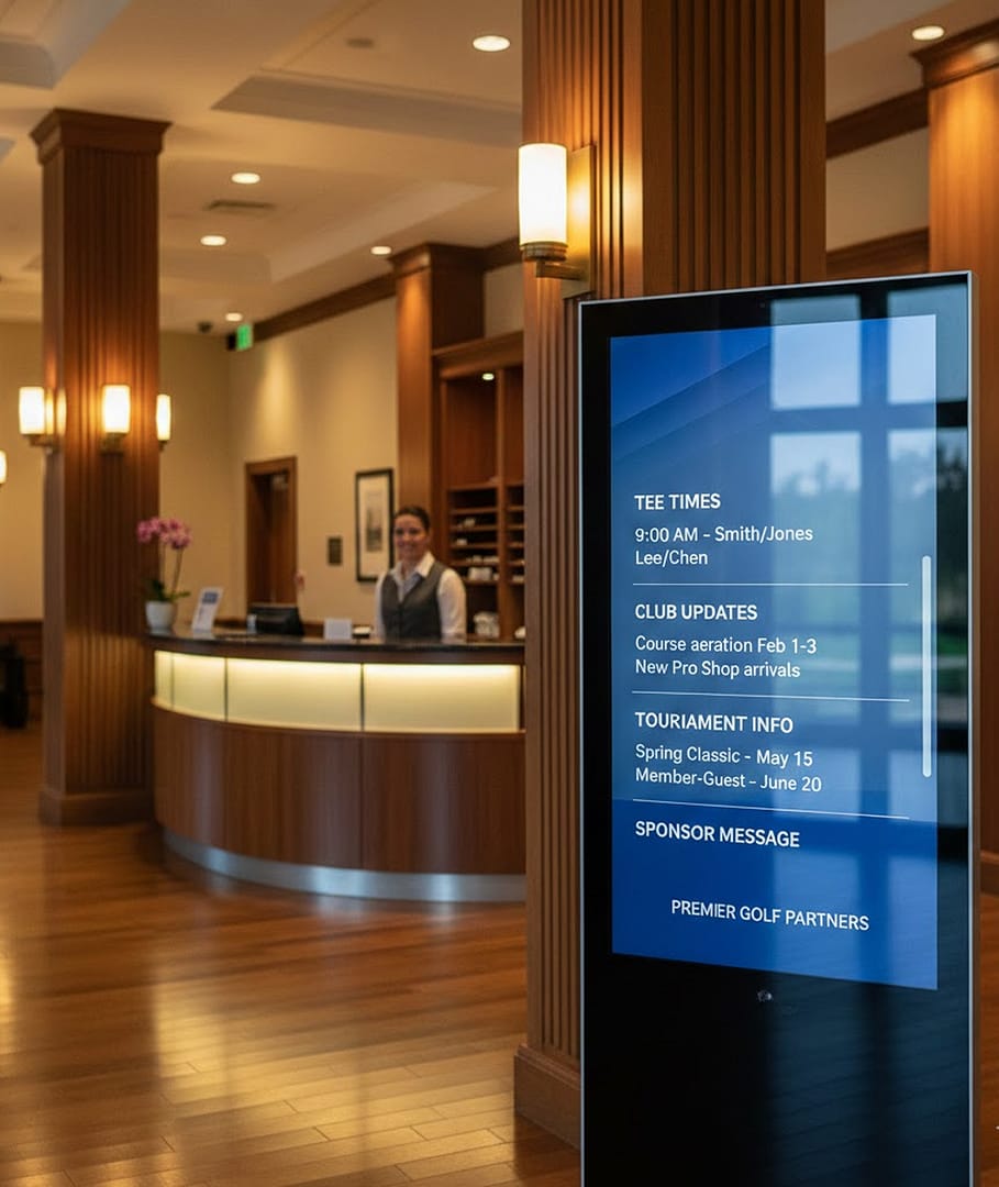 Digital signage for golf clubs
