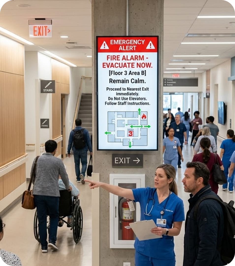 Digital signage emergency alerts