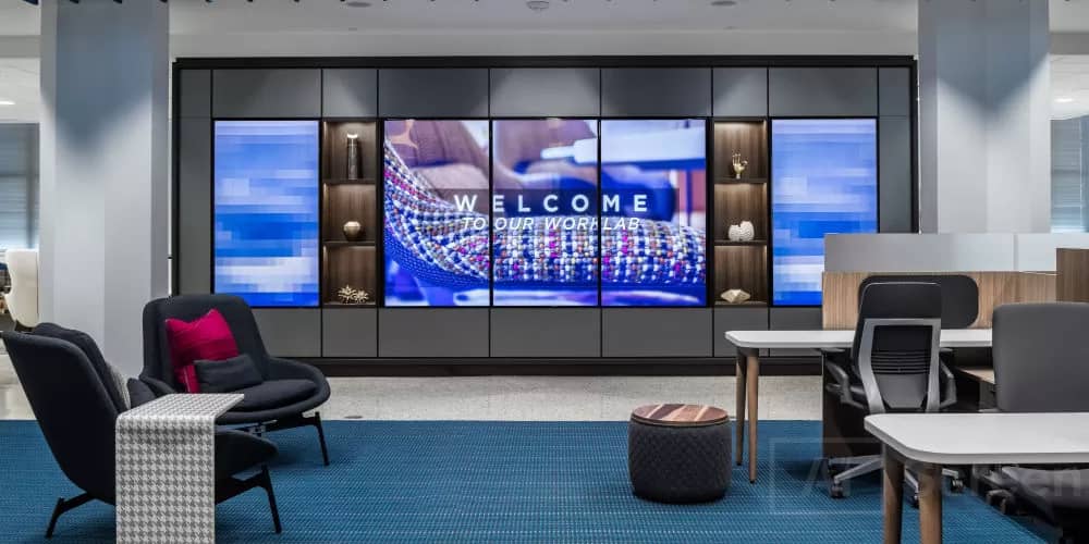 digital lobby signage video wall installations and TV screens
