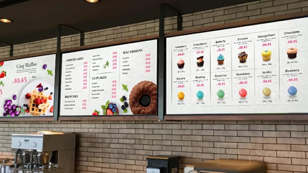 bakery digital menu board layout