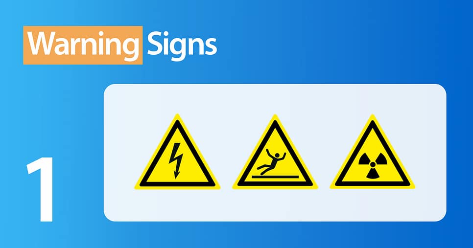 Warning Sign With Blue Background