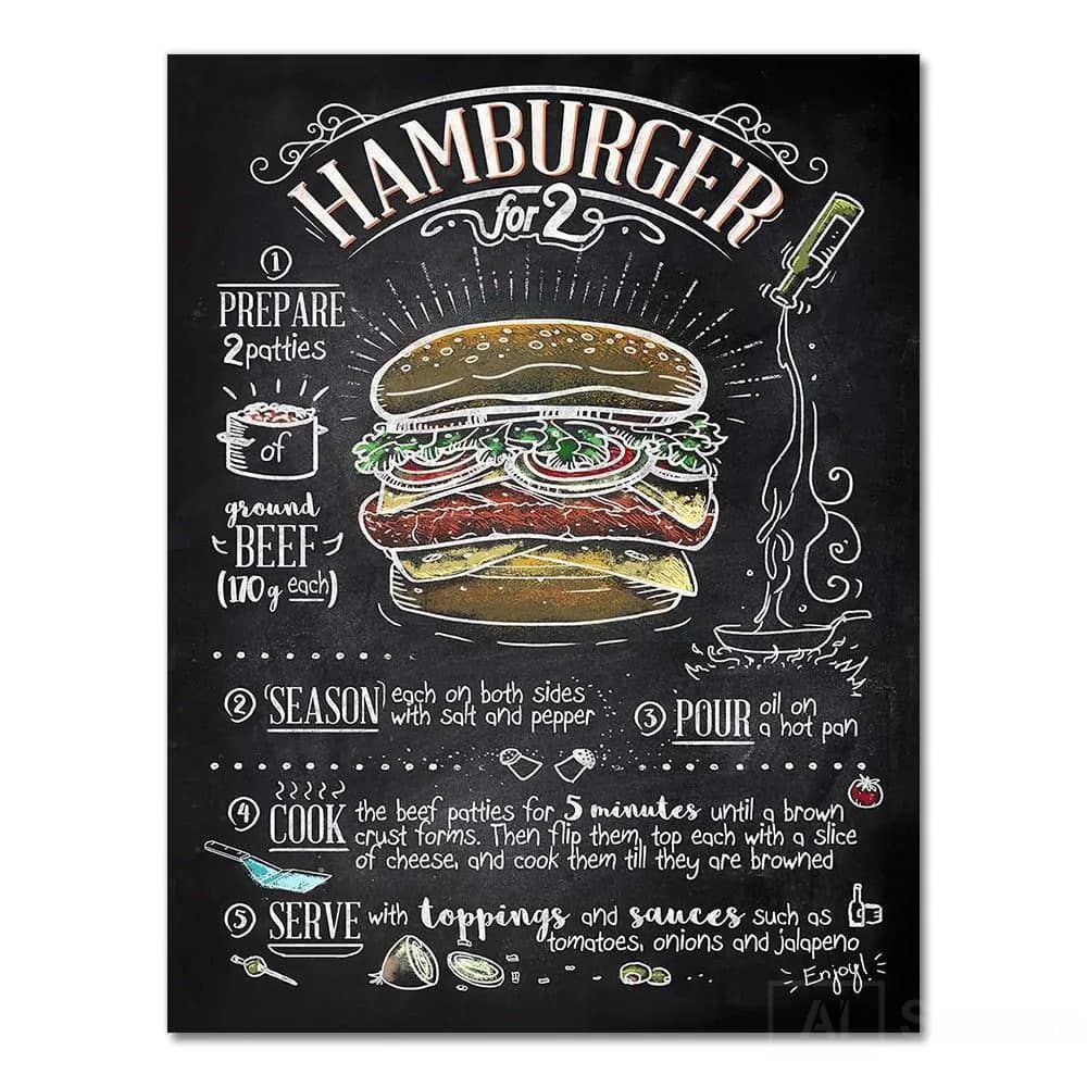 Digital signage menu burger board 