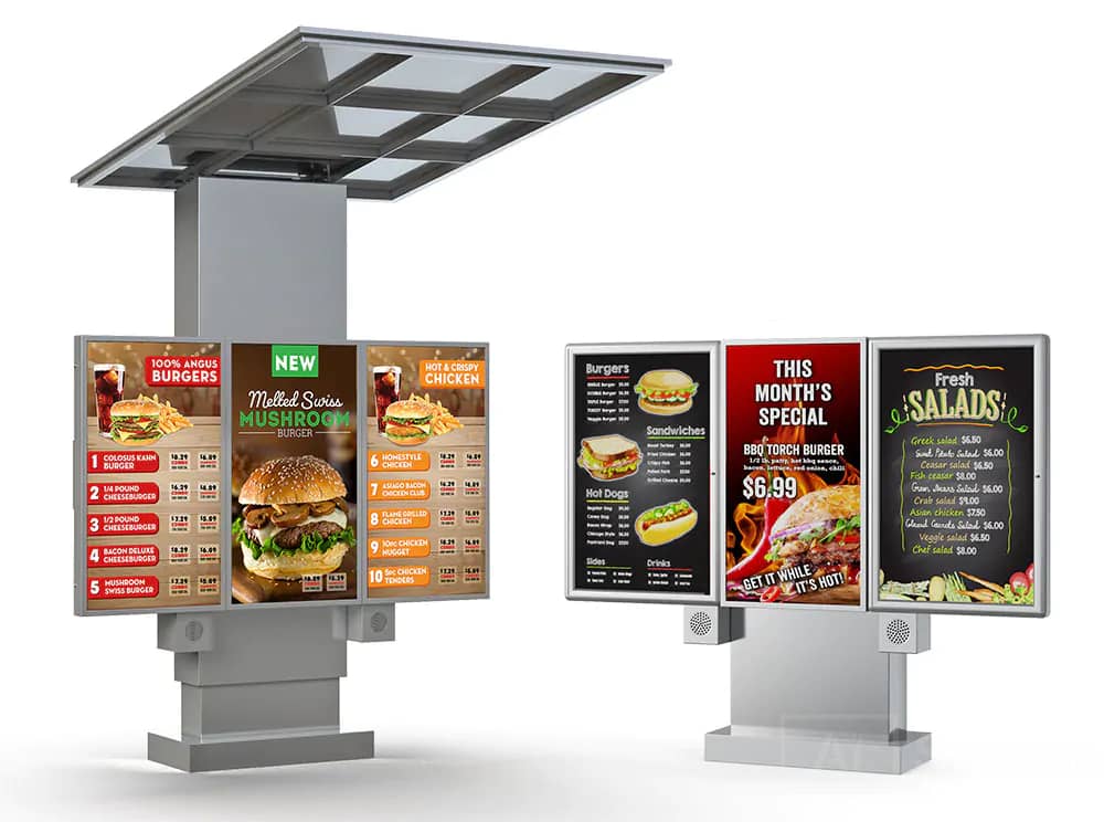 digital signage for lunch and breakfast food line
