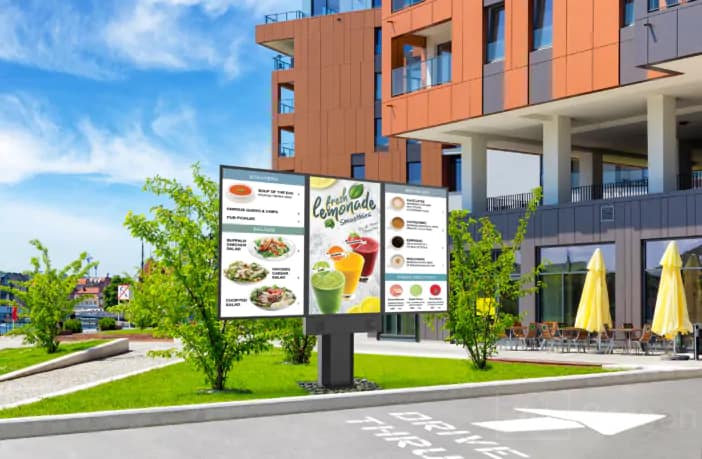 outdoor food board for brand with led lighting brightness